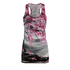 Cherry Blossom Design Women's Cut & Sew Racerback Dress (AOP)