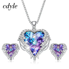 Cdyle Crystals Winged Heart Necklace