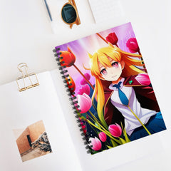 Anime Girl AI - Spiral Notebook - Ruled Line