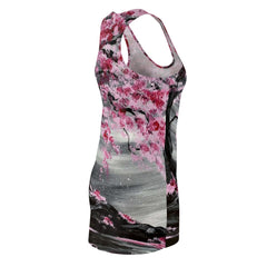 Cherry Blossom Design Women's Cut & Sew Racerback Dress (AOP)