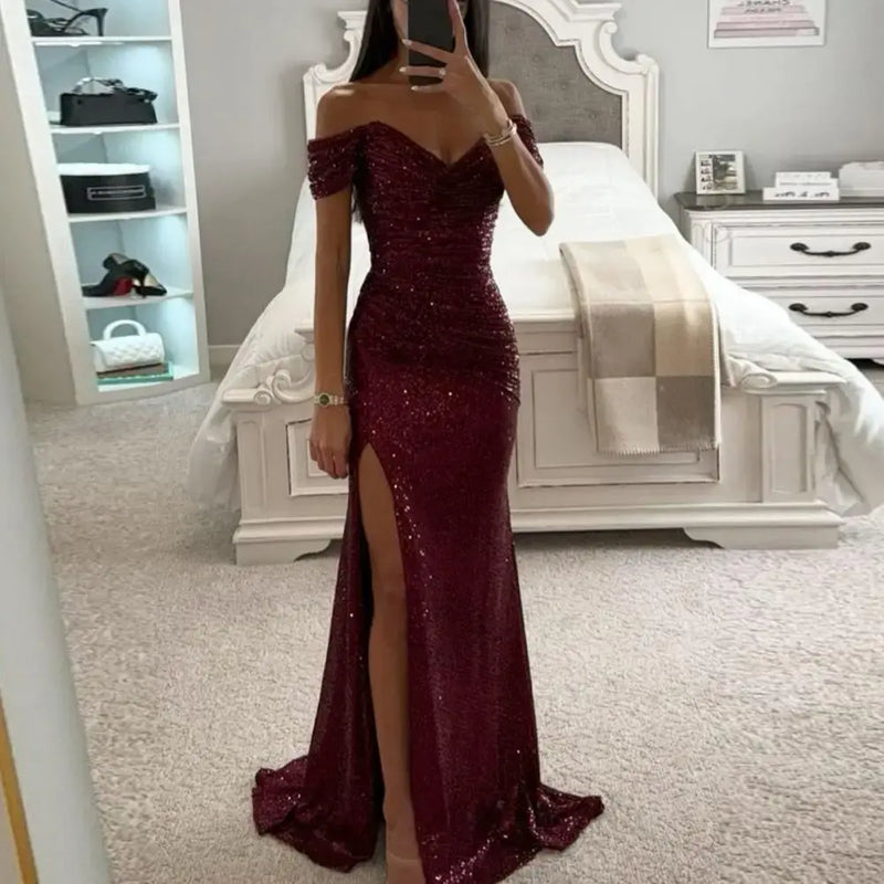 Sequined Elegant Formal Evening Dress