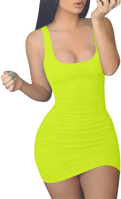 Women's Casual Summer Sleeveless Mini Sexy Bodycon Tank Club Dress