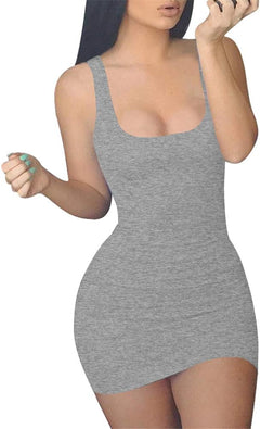 Women's Casual Summer Sleeveless Mini Sexy Bodycon Tank Club Dress