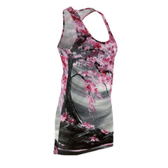 Cherry Blossom Design Women's Cut & Sew Racerback Dress (AOP)