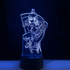 Chainsaw Man Makima Power Denji Anime 3D Lamp LED Illusion Night Light