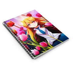 Anime Girl AI - Spiral Notebook - Ruled Line