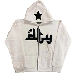 Zip-Up Y2K Hip Hop Streetwear Anime Graphic Hoodie for Men and Women