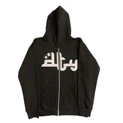 Zip-Up Y2K Hip Hop Streetwear Anime Graphic Hoodie for Men and Women