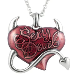 Sexy Devil Gothic Heart Demon Pendant Necklace