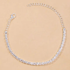 Rhinestone Tennis Chain Anklet