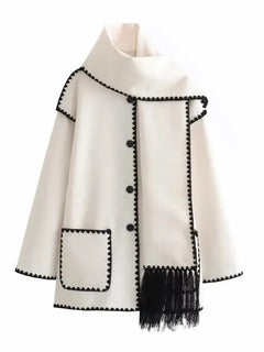 Women's Faux Cashmere Splice Plush Thick Coats