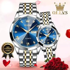 Olevs Diamond 3D His and Her Watch Set