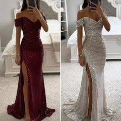 Sequined Elegant Formal Evening Dress