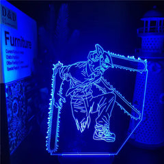 Chainsaw Man Makima Power Denji Anime 3D Lamp LED Illusion Night Light