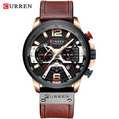 Curren - Military Leather Chronograph Wristwatch