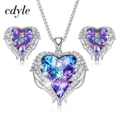 Cdyle Crystals Winged Heart Necklace