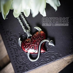 Sexy Devil Gothic Heart Demon Pendant Necklace