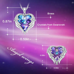 Cdyle Crystals Winged Heart Necklace