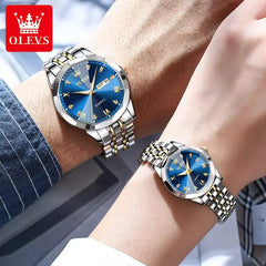 Olevs Diamond 3D His and Her Watch Set