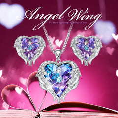 Cdyle Crystals Winged Heart Necklace