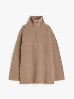 Oversized Sweat Partial Zip-Up