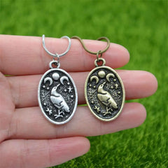 Raven and 3 Moons Viking Amulet Necklace