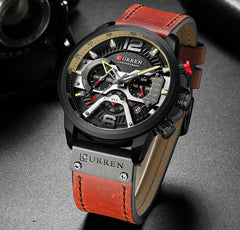 Curren - Military Leather Chronograph Wristwatch