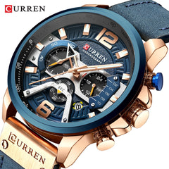 Curren - Military Leather Chronograph Wristwatch