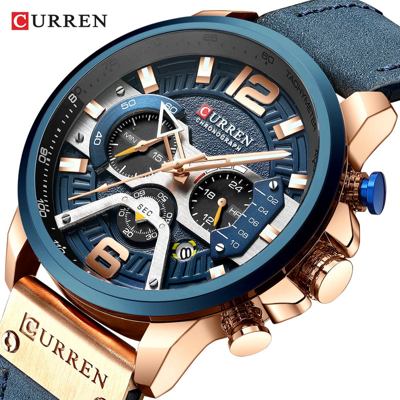 Curren - Military Leather Chronograph Wristwatch