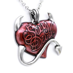 Sexy Devil Gothic Heart Demon Pendant Necklace