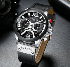 Curren - Military Leather Chronograph Wristwatch