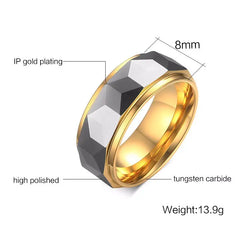 Multi-Faceted Tungsten Carbide Prism Ring