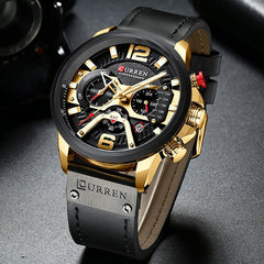 Curren - Military Leather Chronograph Wristwatch