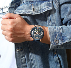 Curren - Military Leather Chronograph Wristwatch