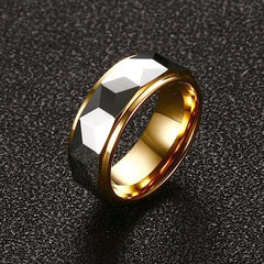 Multi-Faceted Tungsten Carbide Prism Ring