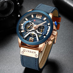 Curren - Military Leather Chronograph Wristwatch