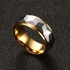 Multi-Faceted Tungsten Carbide Prism Ring