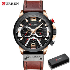 Curren - Military Leather Chronograph Wristwatch