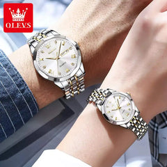 Olevs Diamond 3D His and Her Watch Set