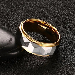 Multi-Faceted Tungsten Carbide Prism Ring