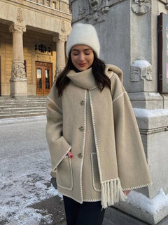 Women's Faux Cashmere Splice Plush Thick Coats