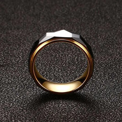 Multi-Faceted Tungsten Carbide Prism Ring